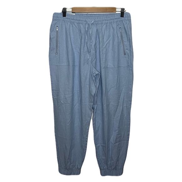 Serra Linen Viscose Lenzing Ecovero Elastic Drawstring Waist Joggers Women’s L - Picture 1 of 3